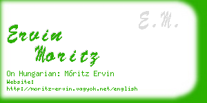 ervin moritz business card